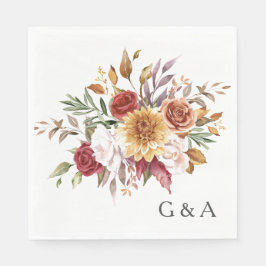 Fall Watercolor Botanical Pappersservett