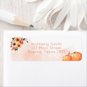 Fall Watercolor Flowers Adress Returadress Etikett