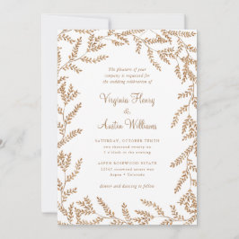 Fall Watercolor Löv Bröllop Inbjudningar