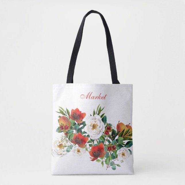 Fall Watercolor Market Tote Tygkasse (Framsida)