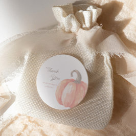 Fall Watercolor Pumpkin Baby Shower Runt Klistermärke