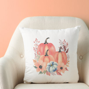 Fall Watercolor Pumpkin Boho Kudde