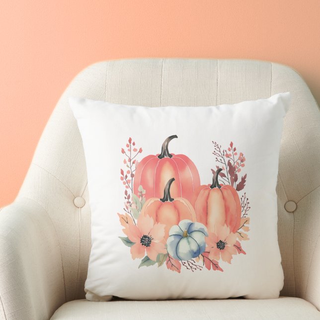 Fall Watercolor Pumpkin Boho Kudde (Skapare uppladdad)