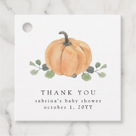 Fall Watercolor Pumpkin Gåvor Etiketter
