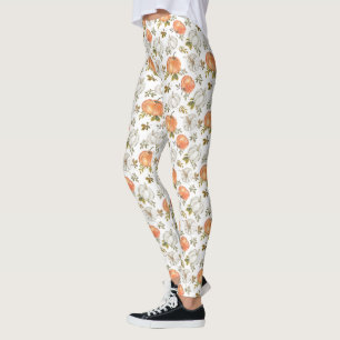 Fall Watercolor Pumpkin Mönster Leggings