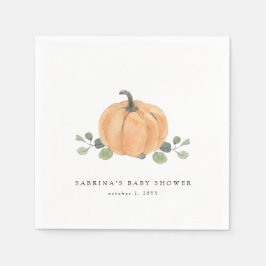 Fall Watercolor Pumpkin Pappersservett