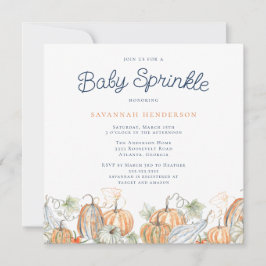 Fall Watercolor Pumpkins Baby Sprinkle Inbjudningar
