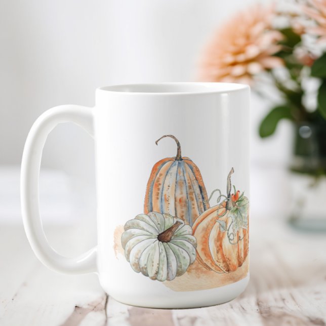 Fall Watercolor Pumpkins Kaffemugg (Fall Pumpkins Coffee Mug)