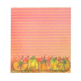 Fall Watercolor Pumpkins Längs Anteckningsblock