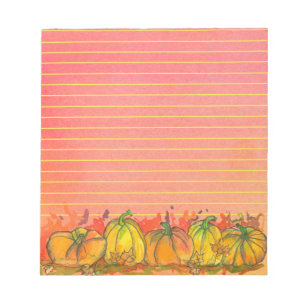 Fall Watercolor Pumpkins Längs Anteckningsblock
