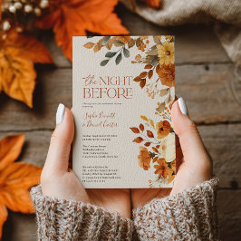Fall Watercolor Rustic Rehearsal Dinner Bröllop Inbjudningar