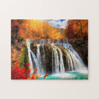 Fall Waterfall 2 Photo Puzzles Internet Jigszz Puz Pussel