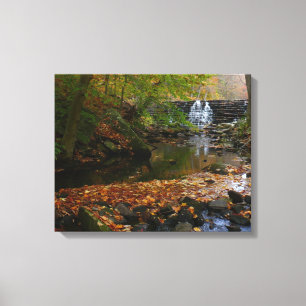 Fall Waterfall och Bäck Pennsylvania Nature Canvastryck