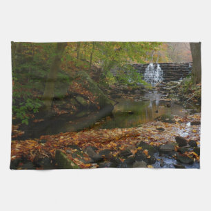 Fall Waterfall och Bäck Pennsylvania Nature Kökshandduk