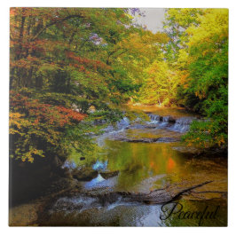 Fall Waterfall på morgonen Sol Kakelplatta
