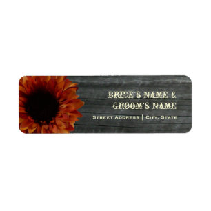 Fall Wedding Address Label - Solros & Barnwood Returadress Etikett