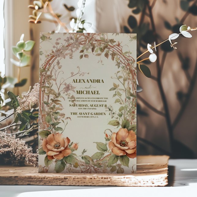 Fall Wedding Art nouveau av Mucha Inbjudningar (Skapare uppladdad)