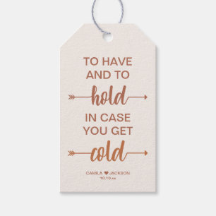 Fall Wedding Blanket Favor Presentetikett