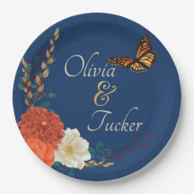 Fall Wedding Blommigt Butterfly Anpassningsbar Pap