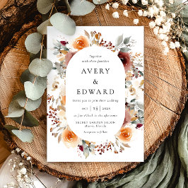 Fall Wedding Blommigt Modern enkel höst Inbjudningar