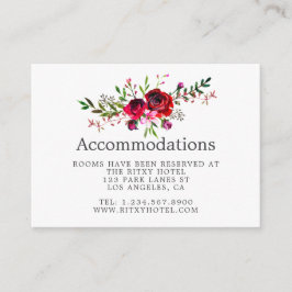 Fall Wedding Blommigt Watercolor Accomodododations Tilläggskort