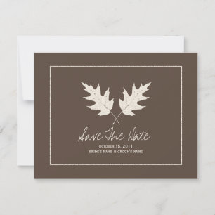 Fall Wedding Brown sparar Löven Oak Spara Datumet