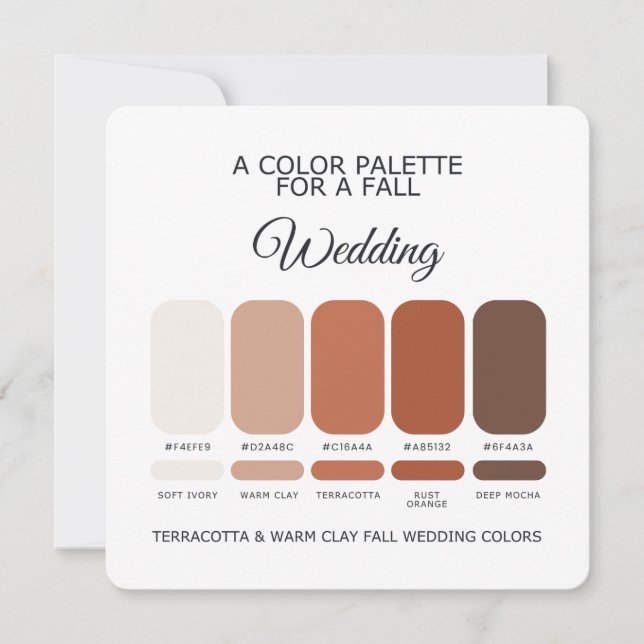 Fall Wedding Color Palette 2026 Card Inbjudningar (Framsida)