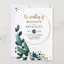 Fall Wedding 🍂 Deep Blue Blommigt Elegant 💙 Inbjudningar