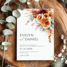 Fall Wedding Elegant Watercolor Blommigt