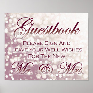 Fall Wedding Guestbook Sign - Champagne och Vin Poster