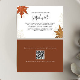 Fall Wedding Höst löv OSA QR-kod Tilläggskort