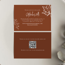 Fall Wedding Höst löv QR Code OSA Tilläggskort