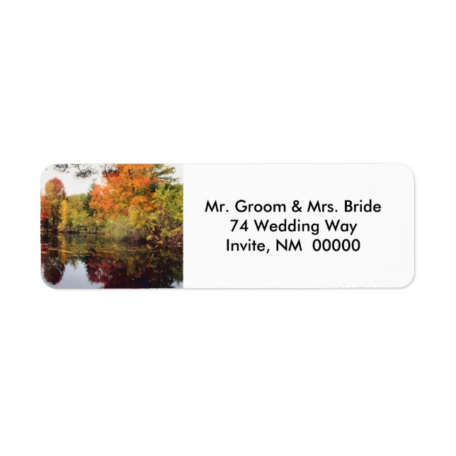 Fall Wedding Inbjudan Returadress Stickers Returadress Etikett (Framsidan)