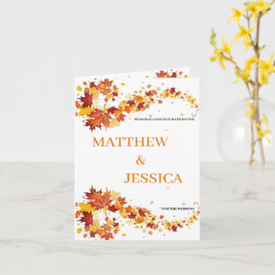 Fall Wedding Löv med Monogram Kort