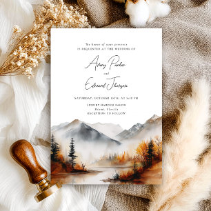 Fall Wedding Modern Simple Inbjudningar