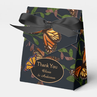 Fall Wedding Monarch Butterfly Black Favor Boxes Presentaskar