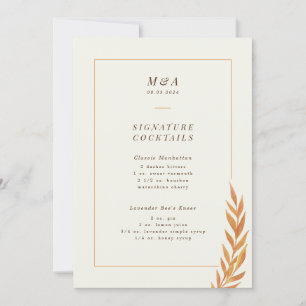 Fall Wedding Orange Gren Cocktail Menu