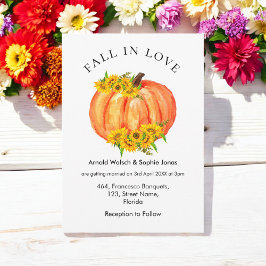 Fall Wedding Orange Pumpkin Inbjudningar