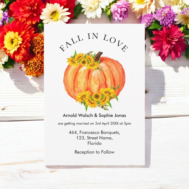 Fall Wedding Orange Pumpkin Inbjudningar (Skapare uppladdad)