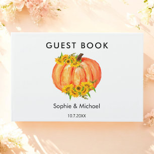 Fall Wedding Orange Pumpkin Solros Gästböcker
