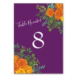 Fall Wedding Orange Ro Lila Bordsnummer