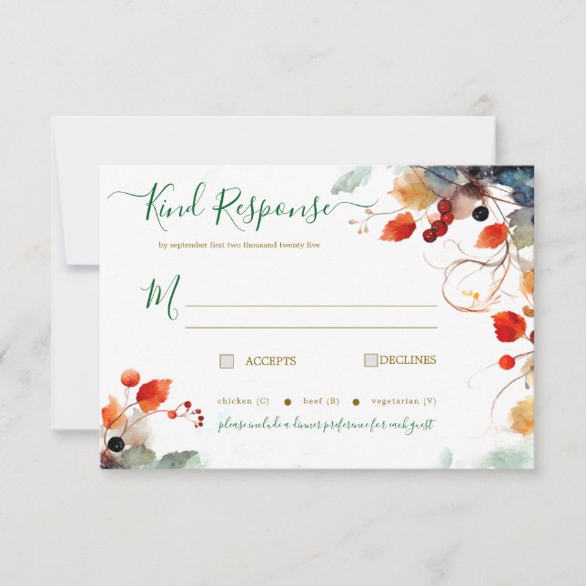 Fall Wedding OSA Kort (Framsida)