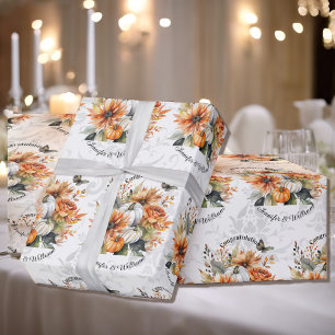 Fall Wedding Personalize Namn Pumpkin Morsa Roll Presentpapper