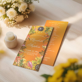 Fall Wedding Programs Autumn Maple Löv Pumpkins Program