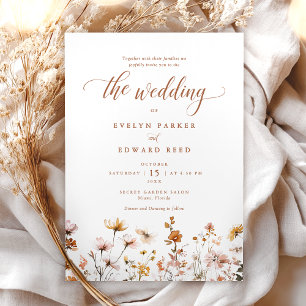 Fall Wedding Rustic Blommigt Inbjudningar