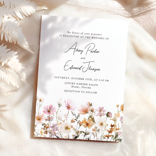 Fall Wedding Rustic Simple Watercolor Inbjudningar (Skapare uppladdad)