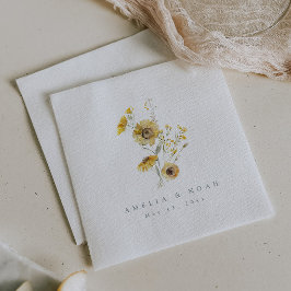 Fall Wedding Rustic Solros Cocktail Napkins Pappersservett