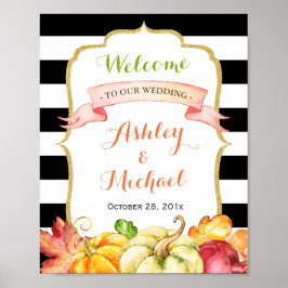 Fall Wedding Sign | Tema för höstpumpa Löv Poster