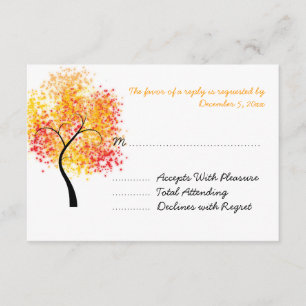Fall Wedding Swirly Träd Bröllop OSA Kort