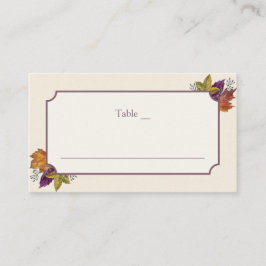Fall Wedding Watercolor Foliage Löv Placeringskort